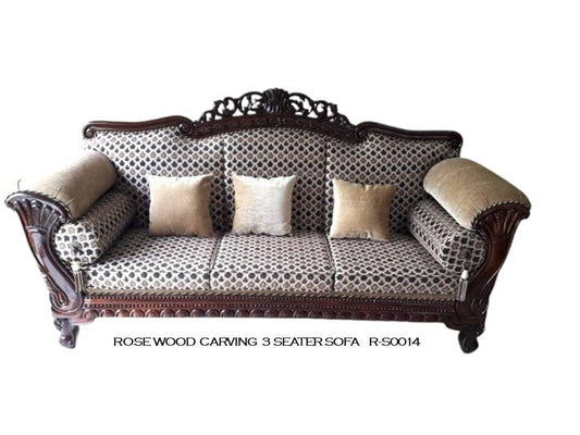 Rosewood Carved Sofa - 3Seater
