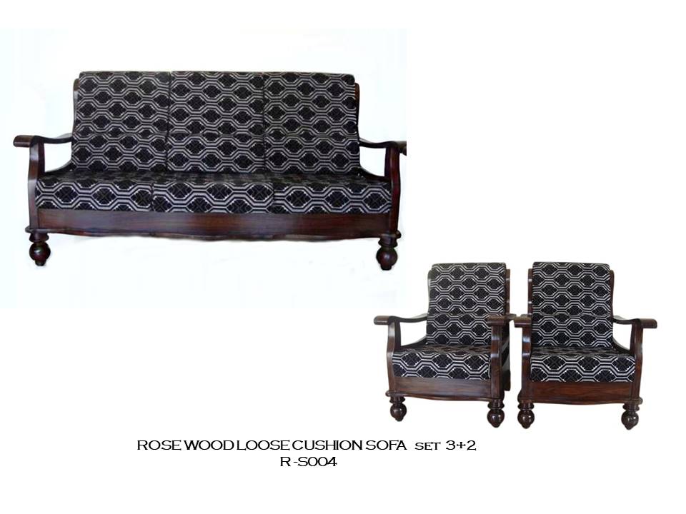 Rosewood Loose Cusion Sofa Set - (3+2)