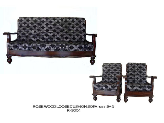 Rosewood Loose Cusion Sofa Set - (3+2)