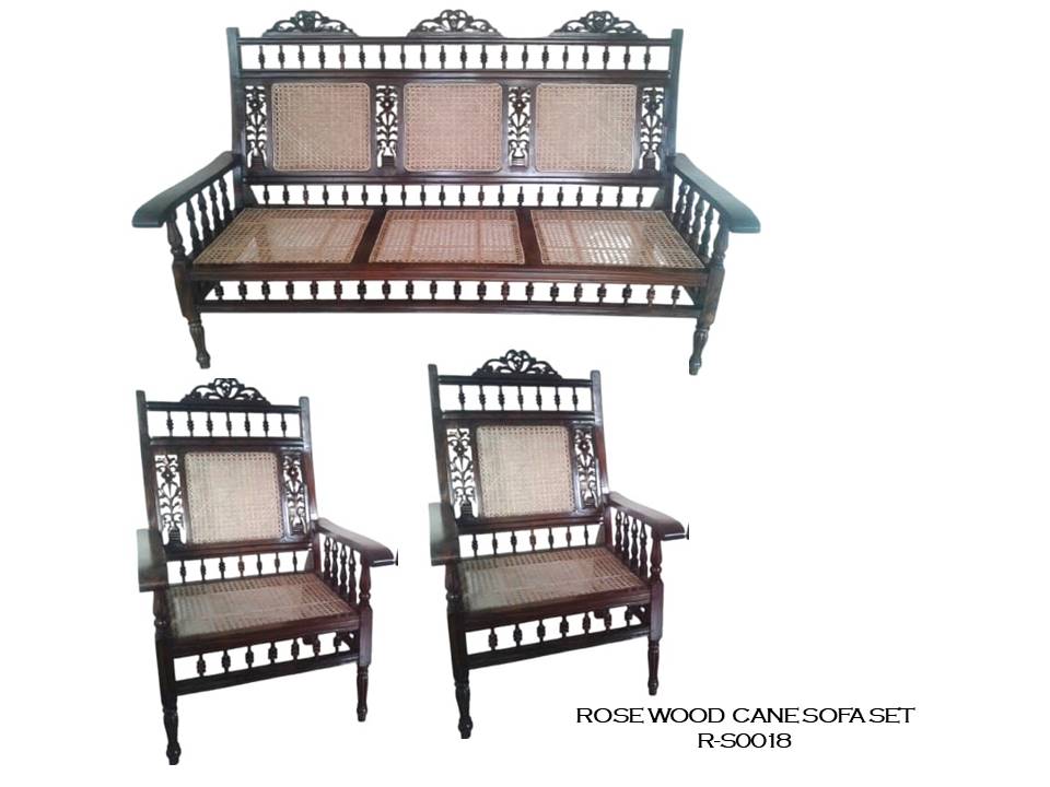Rosewood Cane Sofa Set