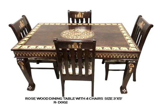 Rosewood Dining Table with 4 Chairs