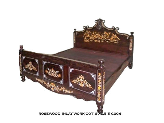 Rosewood Inlay Work Cot