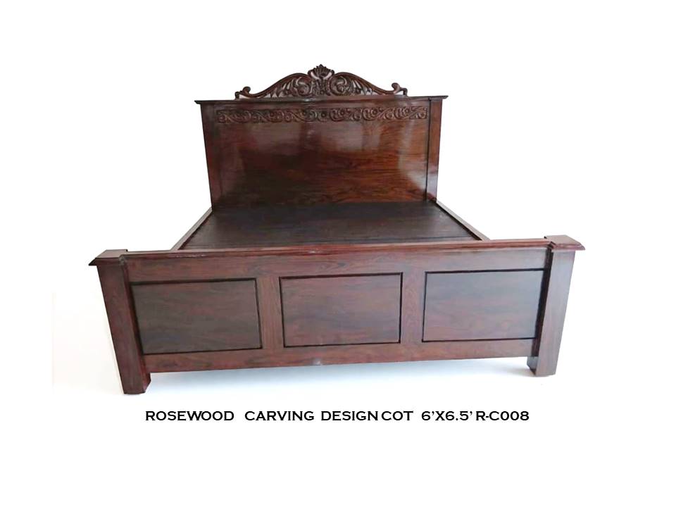 Rosewood Carving Design Cot