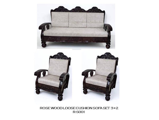 Rosewood Loose Cushion Sofa Set - (3+2)