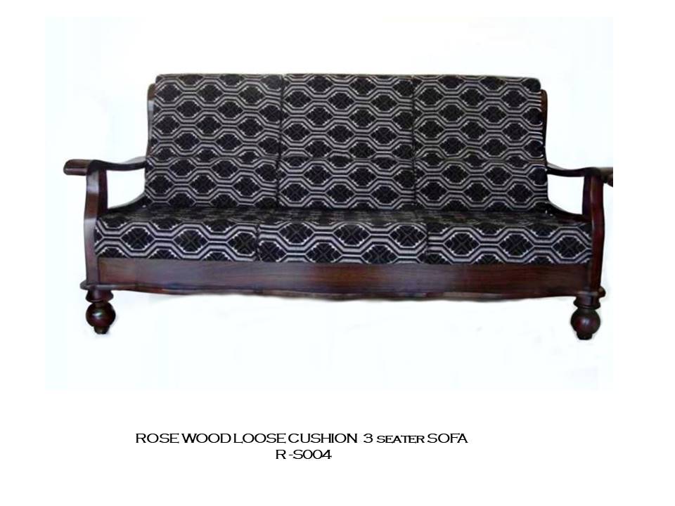 Rosewood Loose Cusion Sofa - 3Seater