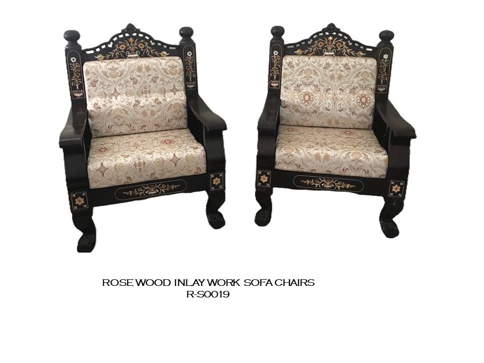 Rosewood Inlay Work Sofa Chairs