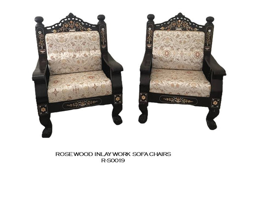 Rosewood Inlay Work Sofa Chairs