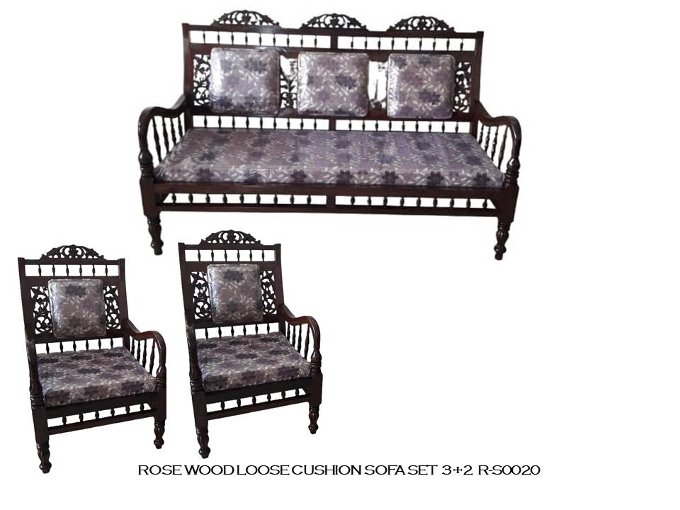 Rosewood Loose Cushion Sofa Set - (3+2)