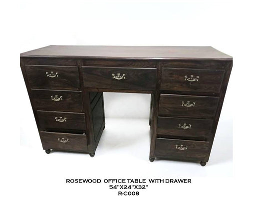 Rosewood Office Table with Drawers