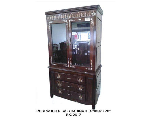 Rosewood Glass Cabinet