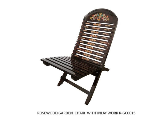Rosewood Garden Chair with Inlay Work