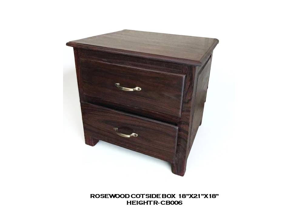 Rosewood Cot Side Box - 01