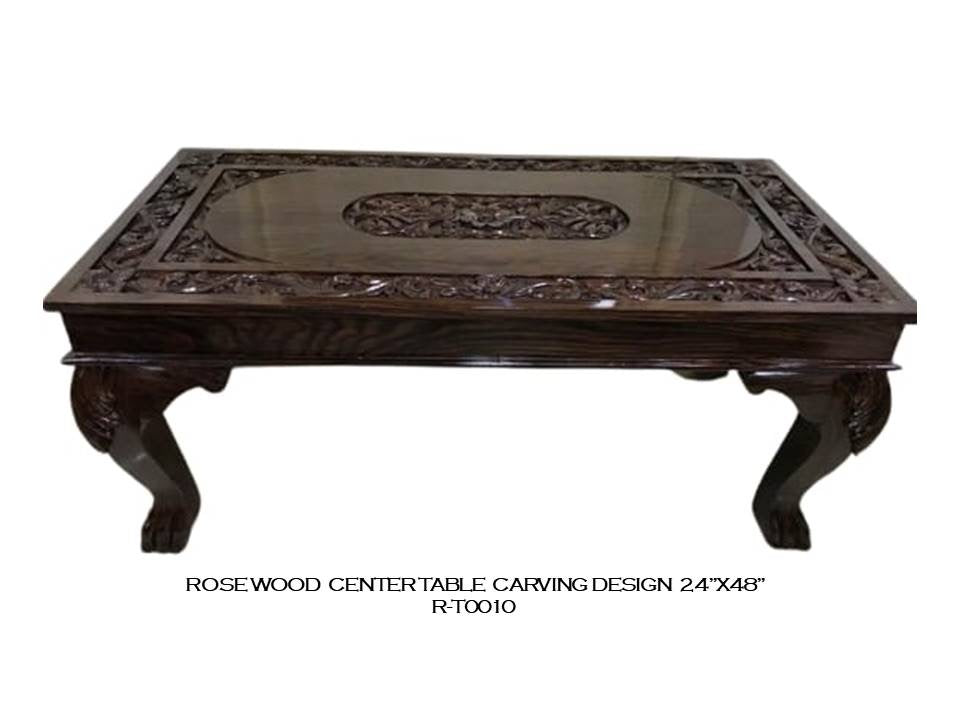 Rosewood Center Table Carving Design