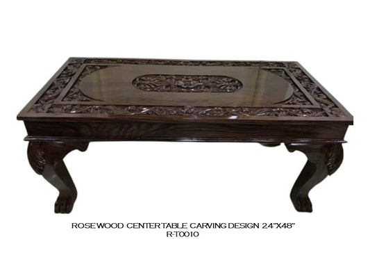 Rosewood Center Table Carving Design