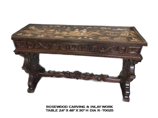 Rosewood Carving & Inlay Work Table