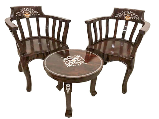Rosewood Coffee Table with Inlay Design